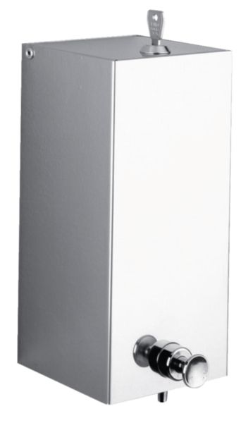 Distributeur de savon liquide 1 litre, inox poli brillant fixation cachée : réf. 6580