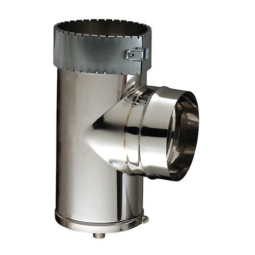 Image principale de Té de purge spécial TUBAGINOX FLEXIBLE, diamètre 130 mm, Polycombustible TPI 130 Réf. 45130073/0
