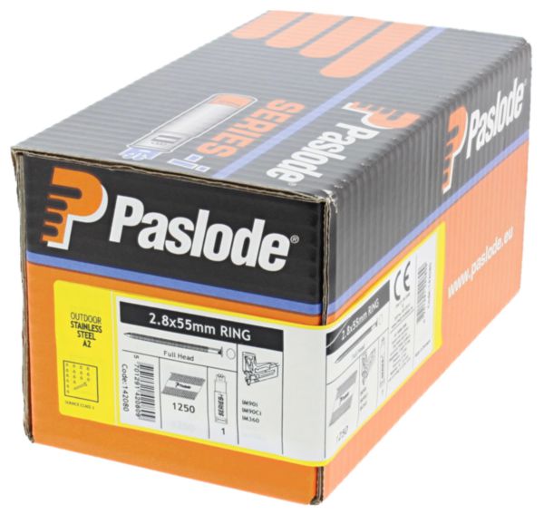 Pack clou structure 2,8x55mm cranté inox A2 IM90i boîte de 1250 réf. 142080