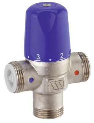 Mitigeur thermostatique MMV compact mâle G 24x36 57 litres/min à 3bars avec clapet anti retour intégré 2297138