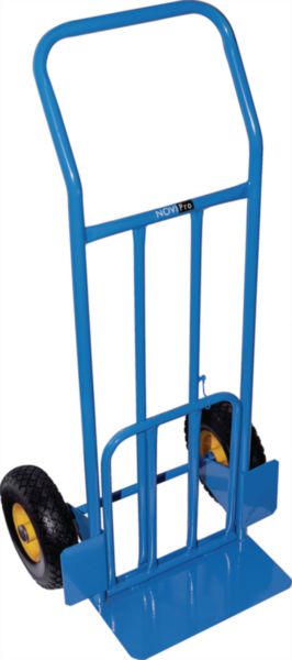 Diable Novipro à pelle repliable 250kg de charge tube diamètre 25mm roue diamètre 260mm bleu