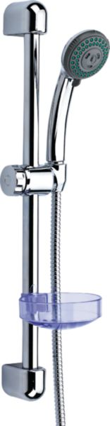 Image principale de Ensemble de douche HYDROSTYLE douchette 2 jets, flexible de douche 1,50 m, barre en laiton 600 mm  et porte-savon, chromé réf. Z5399112021