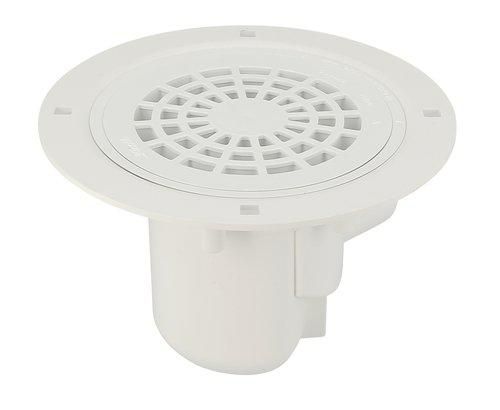 Siphon sol plastique avec grille PVC sortie horizontale diamètre 50mm SITARH