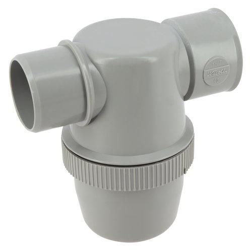 Siphon de lavabo à coller gris avec entrée horizontale diamètre 40mm YH1C