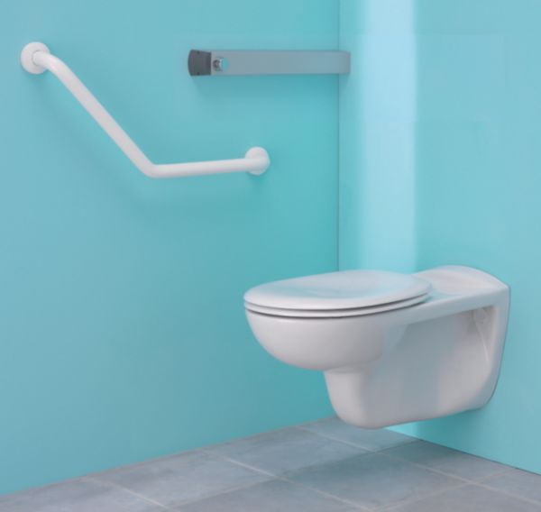Ensemble PRESTO Pack Classique, prêt à poser, avec cuvette suspendue 700mm (60107),abattant ergonomique (60118),bâti-support autoportant complet (18605),barre d'appui coudée 135 (60529) réf. 60064