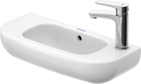 Lave mains D-CODE, trou de robinetterie à gauche, 50 x 22, Blanc Réf. 0706500009