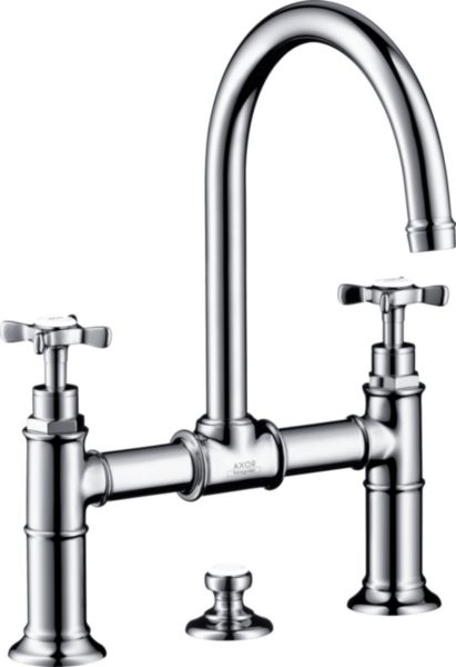 Mélangeur de lavabo Axor MONTREUX à pont avec bec mobile, nickel brossé réf. 16510820