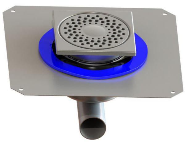 Siphon télescopique en inox pour étanchéité sous carrelage 150x150mm Limatec 1550RBLD