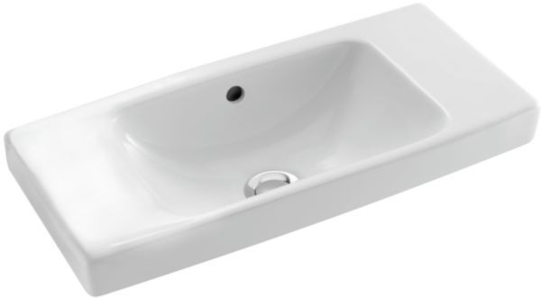 Lave-mains compact ODEON UP 50 x 22 cm pré-percé 2 trous latéraux, possibilité d'installation sur meuble ODEON UP blanc Réf. E4701-00