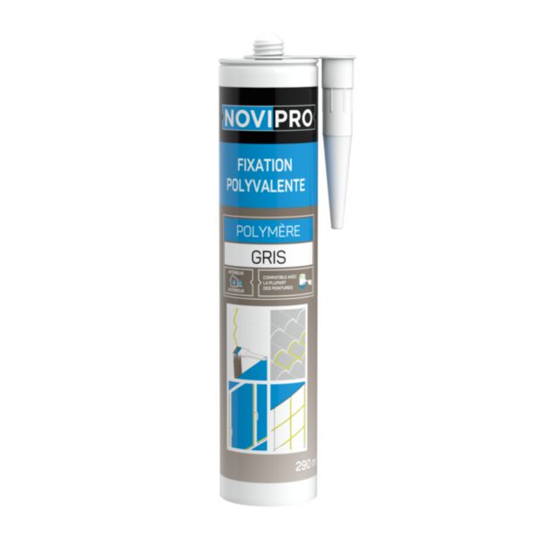 Polymère polyvalent blanc NOVIPRO de 290ml pour joints, collage multi matériaux et applications de type polyuréthane