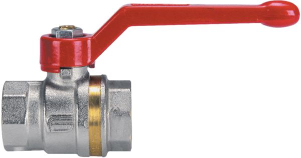 Robinet boisseau sphérique laiton ASTER ACS PN40 femelle femelle 1/2'' à levier aluminium rouge