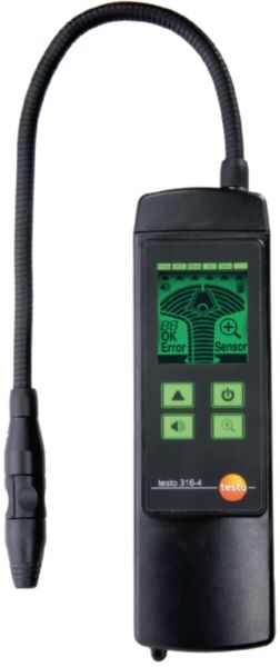 Image principale de Détecteur de fluides frigorigènes de précision TESTO 316-4. Fonctionnement sur acccus. Tous fluides y compris Nidron. Livré avec bloc secteur et mallette de transport