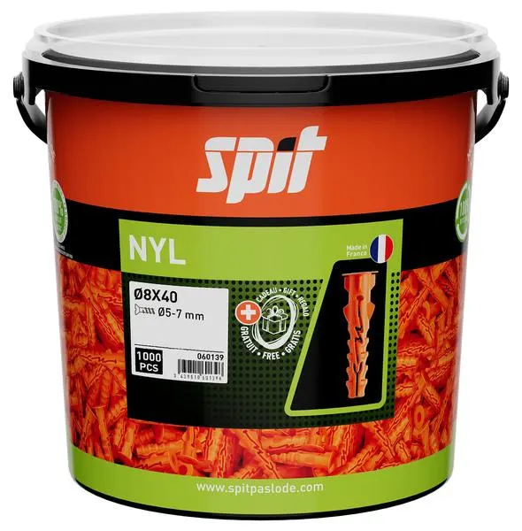 CHEVILLE NYL 8X40 AVEC COL.SPIT -1000- 060139