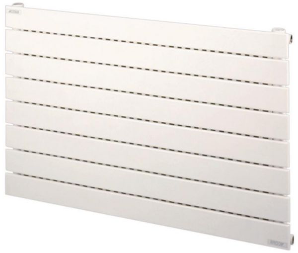 Radiateur eau chaude Acova Fassane horizontal simple, puissance 741W (dT50), hauteur 740 mm, largeur 900 mm, 10 éléments, raccordement latéral de même côté, appareil réversible gauche/droite, couleur Réf. VX-074-090C