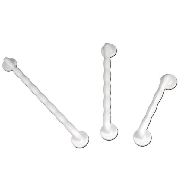 Barre appui à poignée ergonomique droite D 32 mm 600 x 78,6 x 77 mm, blanc réf. 01620WH