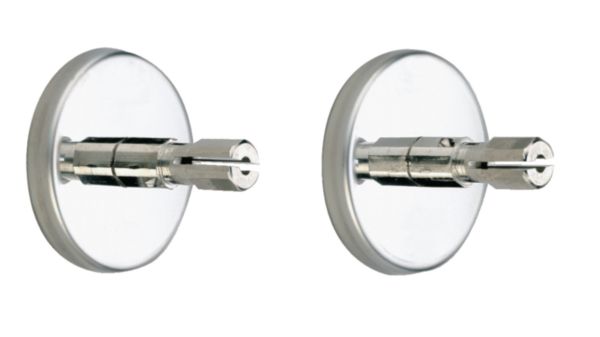 Jeu de 2 platines pour tube D20, fixations invisibles, avec embouts de montage par pression, livré avec 4 vis 4x30 et 4 chevilles Réf 2392