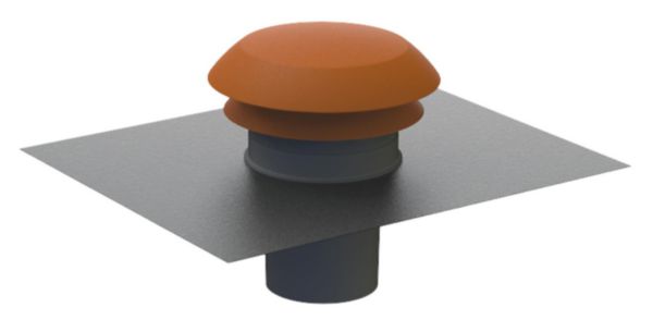 Sortie de toiture ronde diam 125 couleur rouge réf 422563