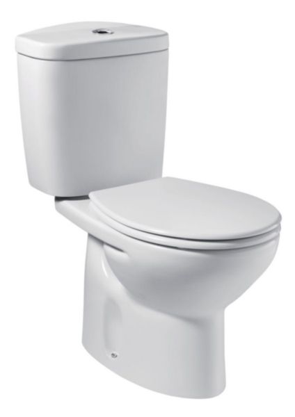 Cuvette WC VICTORIA 48x35,5x38,5cm à évacuation verticale avec alimentation indépendante, jeu de fixations et embranchement union, blanc réf. A344398000