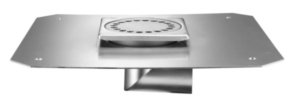 Siphon de sol inox 100x100 avec prise de terre, sortie latérale D40mm Réf. 1040LD