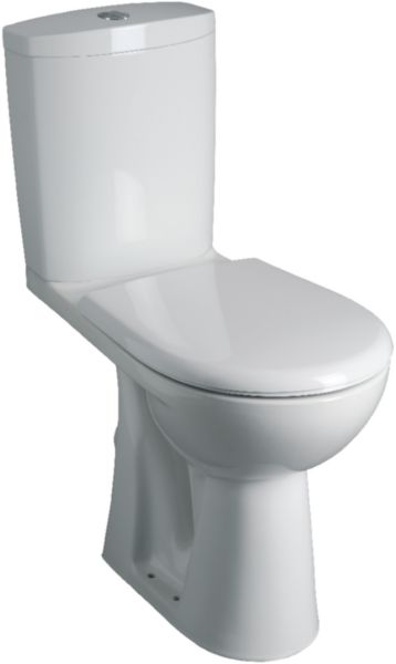 Pack WC Alterna Concerto 2, cuvette surélevée H 46 cm, sortie horizontale, réservoir équipé d'un mécanisme 3/6L, abattant thermodur à retombée amortie, blanc 083