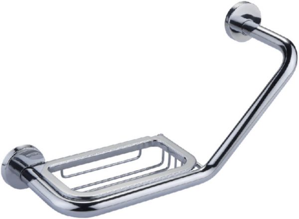 Barre d'appui coudée + porte-savon grille Alterna RONDO
