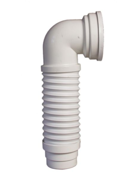 Pipe WC extensible 90° MULTIPIPE blanche L 235-380mm Ø 93-100mm Réf. 214-MULTIPIPE
