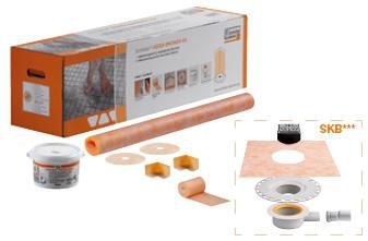 Kit d'étanchéité à l'italienne Kerdi Shower SK 900x900mm ou 1000x1000mm KSS5KD10EH40