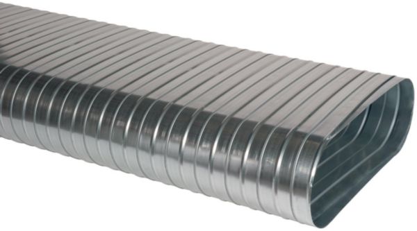 Conduit spiralé rigide oblong galvanisé CSRO de 3 mètres - Longueur 350 mm x Hauteur 100 mm 11064392