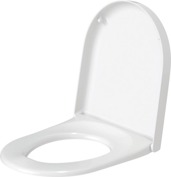 Abattant STARCK3, charnières inox, avec amortisseur de fermeture Softclose, amovible, blanc Réf 0063890000