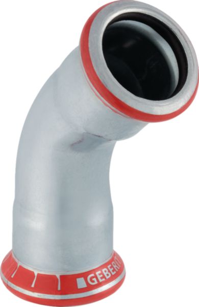Coude 45° acier carbone D28mm Réf 20605
