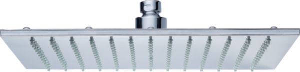 Douche de tête Alterna Plénitude inox carrée 30 x 30 cm, avec rotule orientable, embase F15 / 21, picots anti-calcaire
