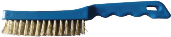 Brosse laiton 4 rangs avec manche PVC bleu Novipro
