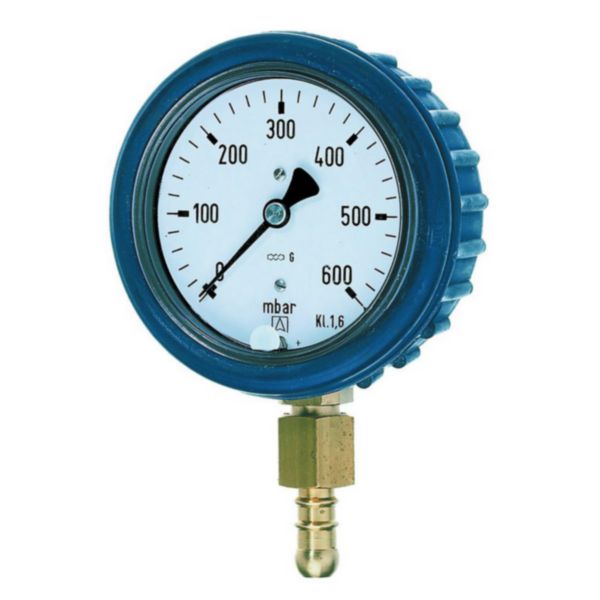 Manomètre inspecteur 0/60mbar Protection antichoc intégrée et raccord à tétine inclus Réf. 1011185