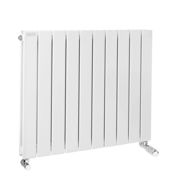 Radiateur eau chaude Acova Fassane vertical double, à éléments horizontaux, puissance 1500W (dT50), hauteur 800 mm, largeur 1110 mm, 15 éléments, racc. excentré par le bas, Aller/Retour réversible, appareil réversible Haut/Bas, couleur Réf. HXD-080-111C