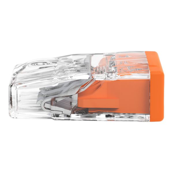 Bornes Série 2273 pour boîtes de dérivation - 3 conducteurs - de 0,5 à 2,5 mm² - boîtier transparent - orange - contient 100 bornes Réf. 2273-203