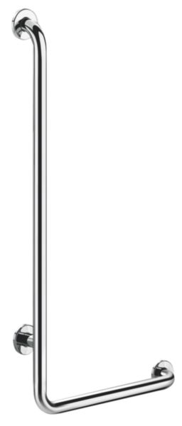 Barre en L de douche inox droite diamètre 32 mm fixations invisibles 450 x 1150 réf. 5071DP2