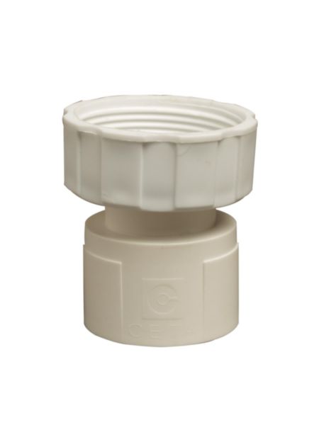 Raccord à visser TOUTFLEX blanc 1"1/2 pour tube de vidage Réf. 215-EMVS1/2