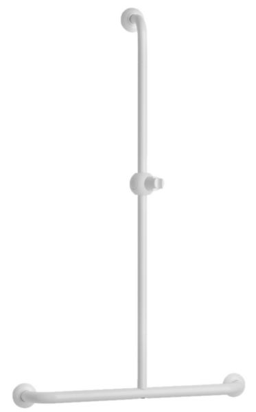 Barre en T 60 x 100 cm avec support douchette tube en aluminium époxy blanc réf. 049340