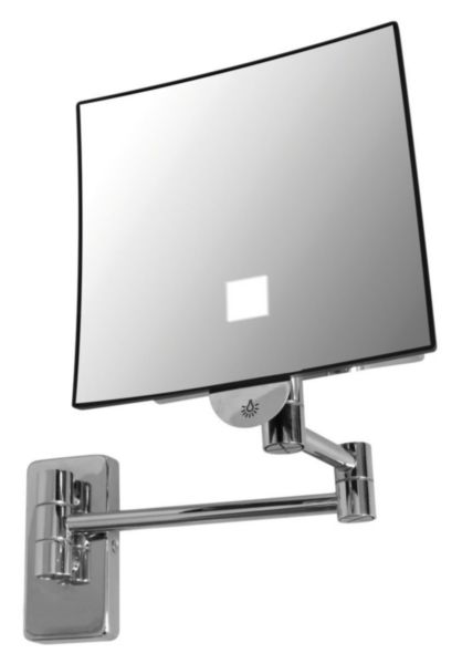Miroir grossissant éclairant x3 sur bras articulé 34 cm maxi, largeur 16 cm réf. 005580
