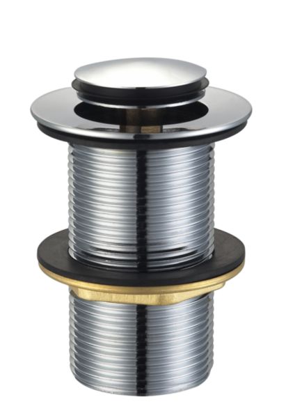 Bonde lavabo clic clac sans trop plein chromé H78 mm Altech