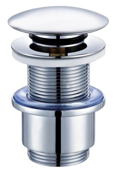 Bonde lavabo clic clac déco sans trop plein chromé H69 mm Altech