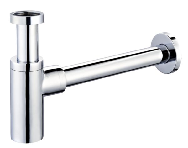Siphon design rond long en laiton chromé 33X42 Altech