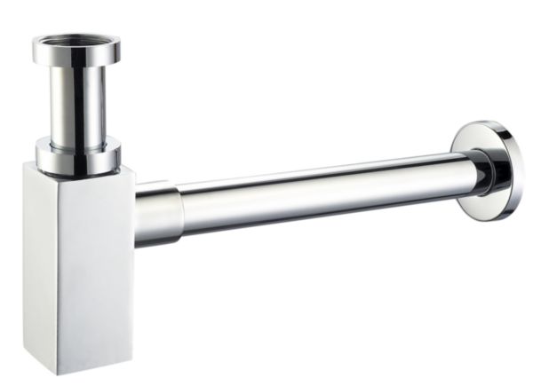 Siphon design carré en laiton chromé 33X42 Altech