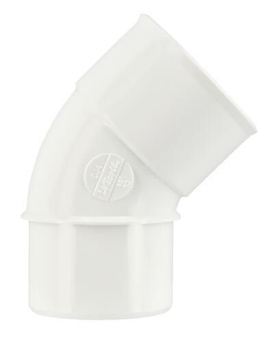Coude simple male femelle 45° diamètre 50mm blanc Réf. UCJ4B