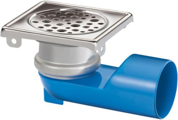 Siphon sol inox orientable 360, 96x96mm, grille à trous ronds réf 2112710