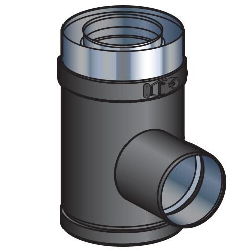 Image principale de Té PGI, diamètre 80 / 130 mm, noir graphite (RAL 9030) TE 80 / 130 PGI Réf. 37080750/9030