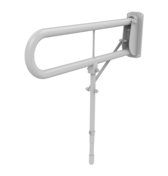 Barre relevable avec béquille, D 32 mm, L 850 mm, inox 304 finition époxy blanc