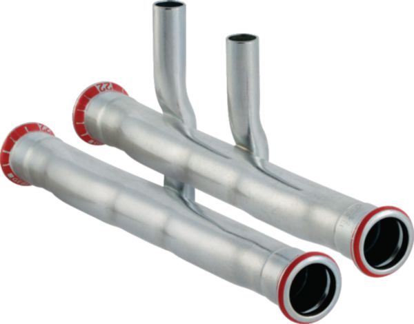 Raccordement radiateur pour aller et retour D15-15mm, acier carbone Réf 24002