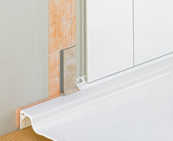 Profilé Dilex de raccordement flexible pour liaison entre carrelage et sanitaire blanc pur 2,50m Dilex AS20BW