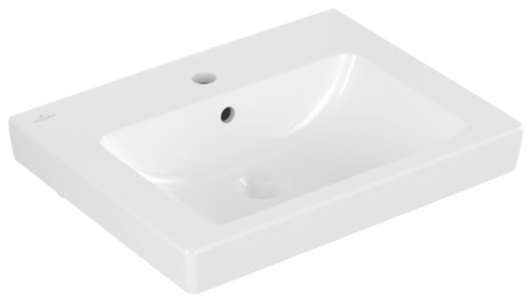 Lavabo SUBWAY 2.0 pour robinetterie à 3 trous, trou de robinetterie central percé avec trop-plein 600 x 470 mm blanc Réf. 71136001